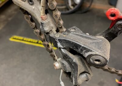 Pre owned Trek FX bike derailleur before service